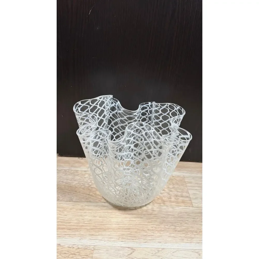 Fulvio Bianconi/Paolo Venini for Murano  Large Fazzoletto Art Glass Vase